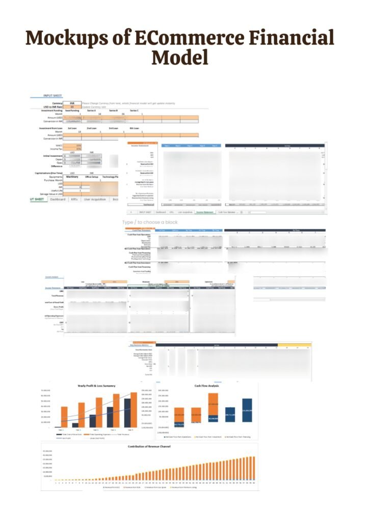 mockup of ecommerce financial model
