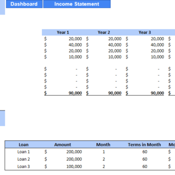 Customer Engagement Excel Financial Model - Depreciation Table