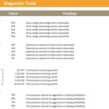 SaaS Customer Service Software Financial Model- Diagnostic tools