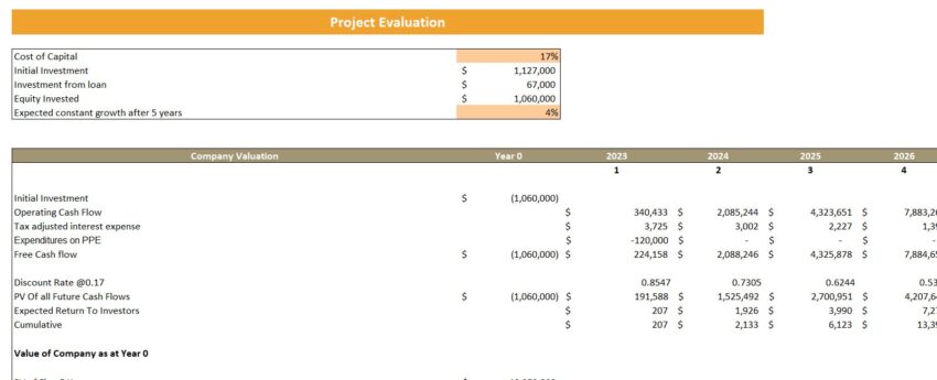 SaaS Customer Service Software Financial Model- Project evaluation