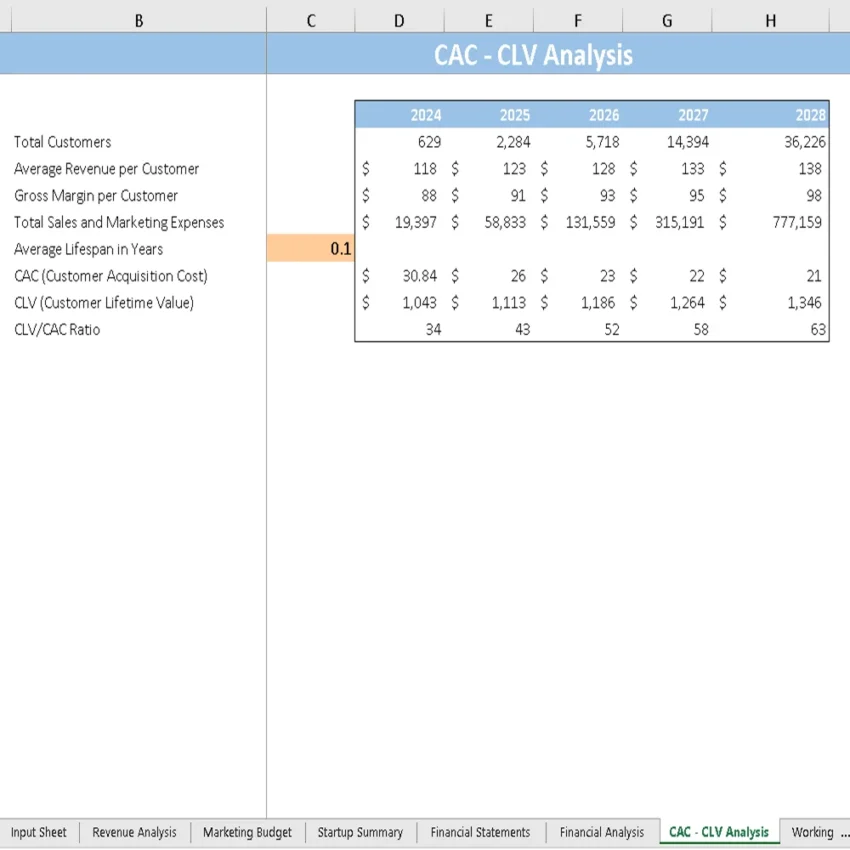 Digital Medical Assistant Financial Model - CAC-CLV Analysis