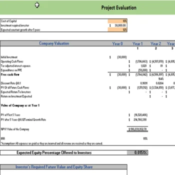 Online Organic Store Excel Financial Model Projection Template Project Evaluation