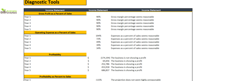 Accounting Firm Excel Financial Model-Diagnostic Tools