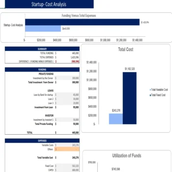 Cold Storage Excel Financial Model - Startup Summary