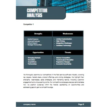 Field Service Software Business Plan Template-Competitor Analysis