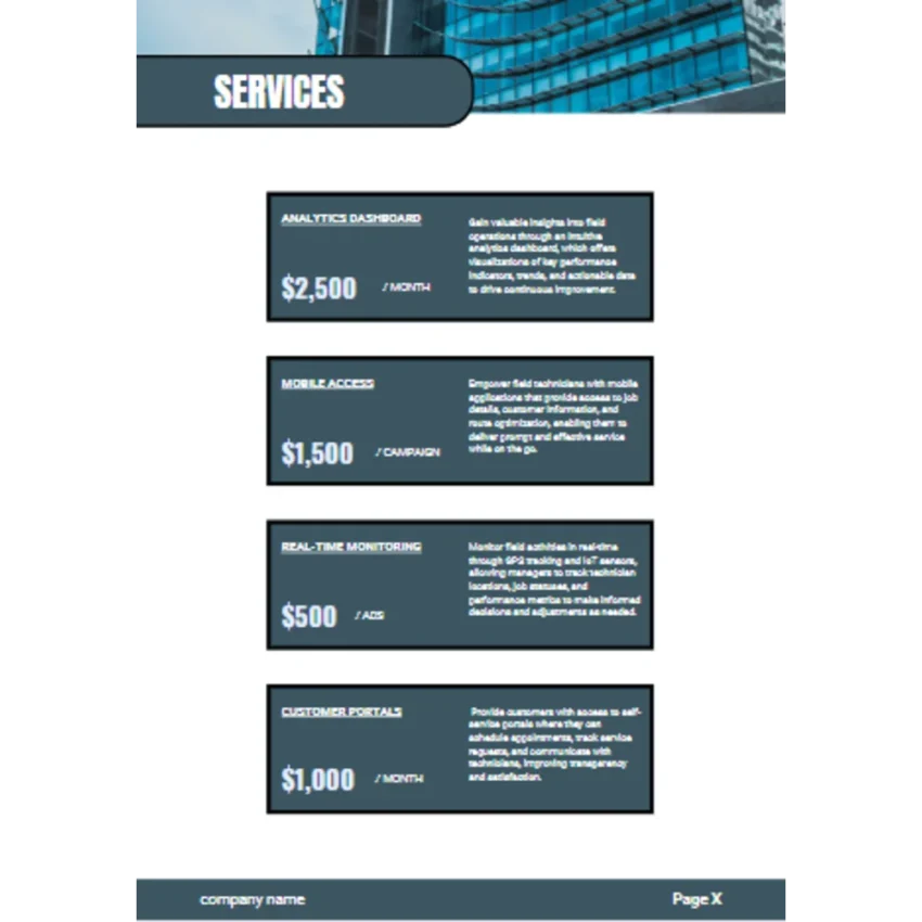 Field Service Software Business Plan Template-Services