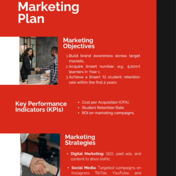 Online School Business Plan Template - Marketing Plan