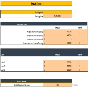 Salon (Booth Rental) Excel Financial Model Projection Template - Input Sheet