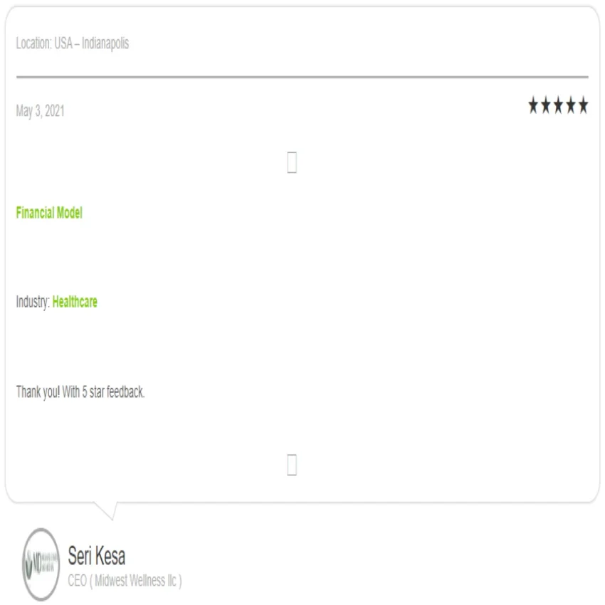 Salon (Booth Rental) Excel Financial Model Projection Template - Testimonial