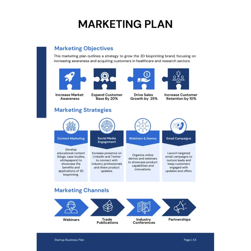 3D Bioprinting Business Plan Template - Marketing Plan