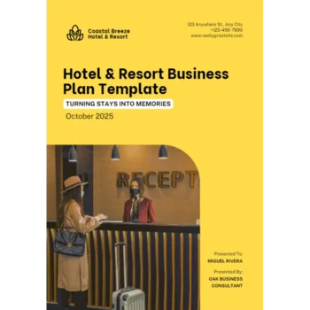 Hotel and resort business plan - Title Page