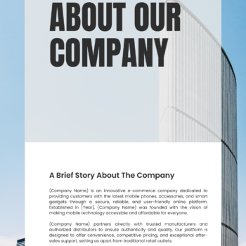 Mobile E-Store Business Plan Template - About Company