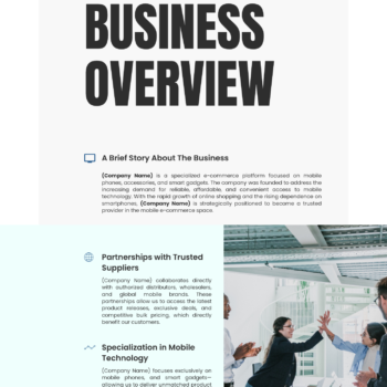 Mobile E-Store Business Plan Template - Business Overview
