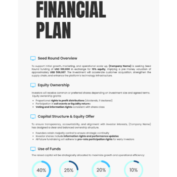 Mobile E-Store Business Plan Template - Financial Plan