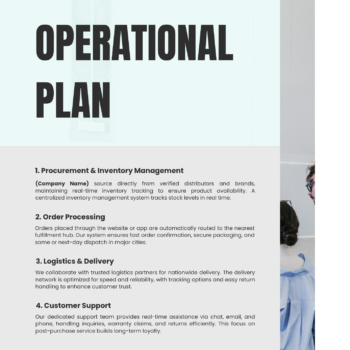 Mobile E-Store Business Plan Template - Operational plan