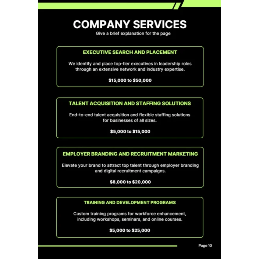 Online Recruitment Agency Business Plan - Company Services