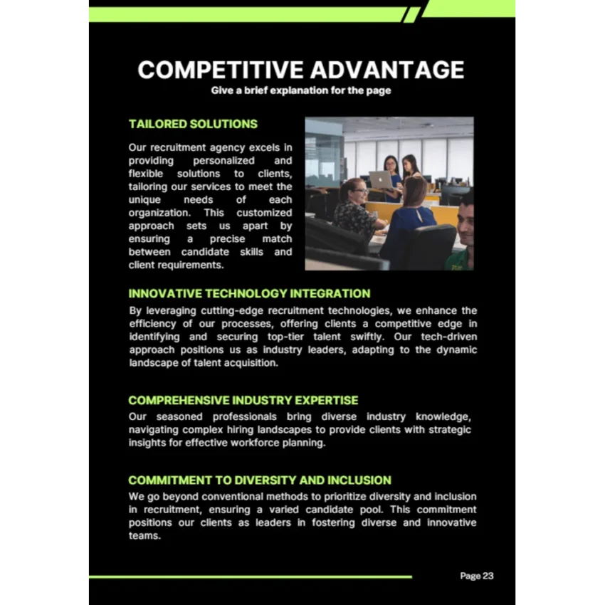 Online Recruitment Agency Business Plan - Competitive Advantage