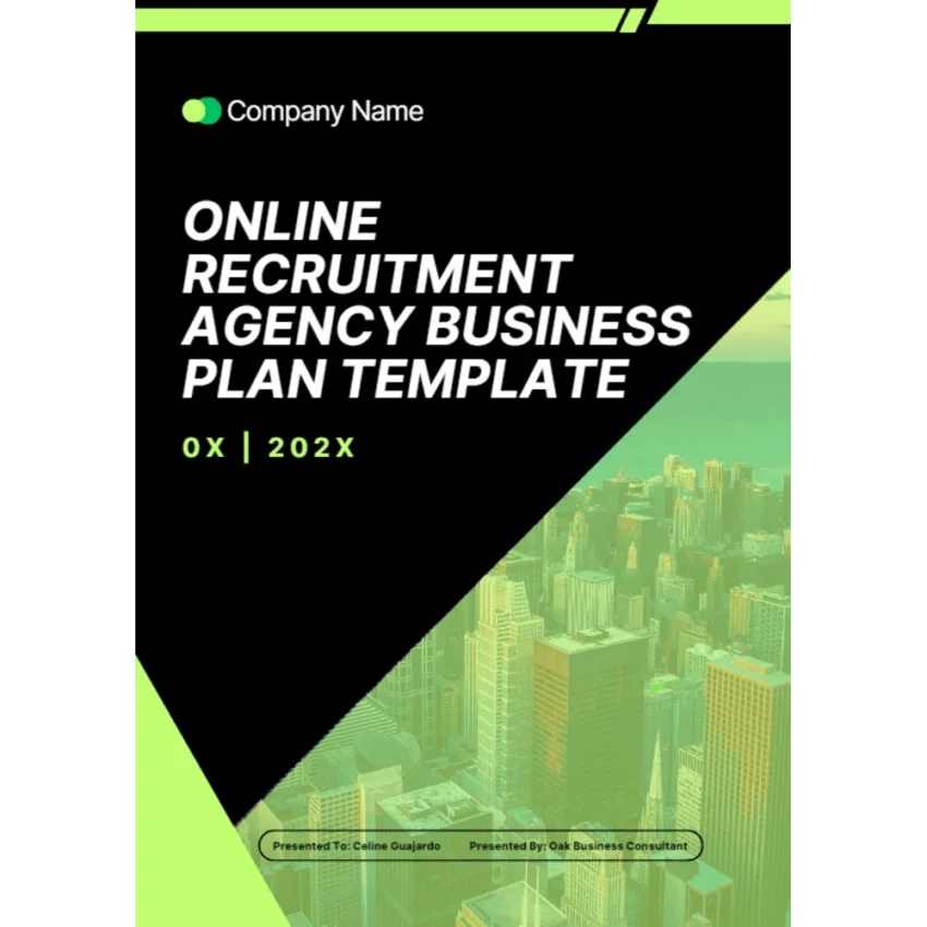 Online Recruitment Agency Business Plan - Title Page