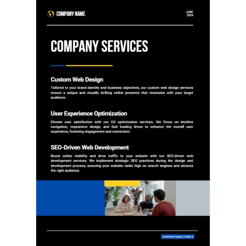 Web Designing Business Plan - Company Services