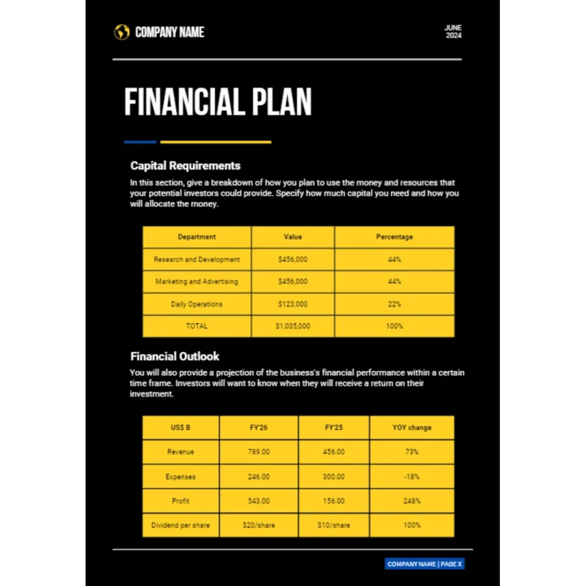 Web Designing Business Plan - Financial Plan