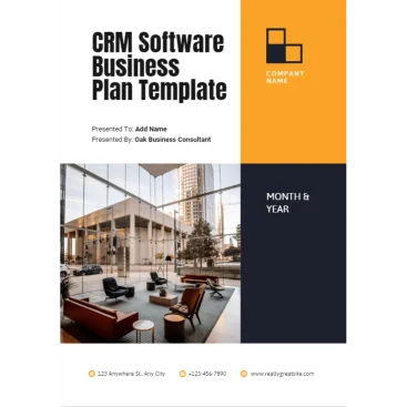 CRM Software Business Plan - Title Page