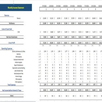 Chiropractor Model - Income Statement