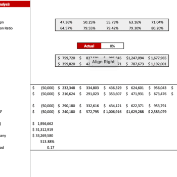The meat shop financial model - Sensitivity Analysis
