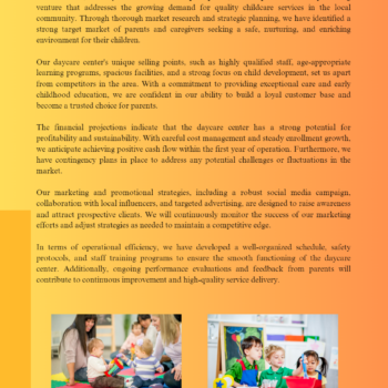 Daycare Center Business Plan Template-Conclusion