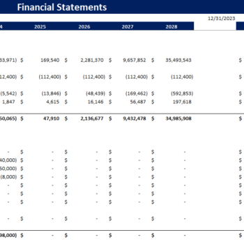 Book-keeping-Agency-Financial-Model-Cashflow Statement