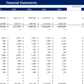 Book-keeping-Agency-Financial-Model-Income Statement