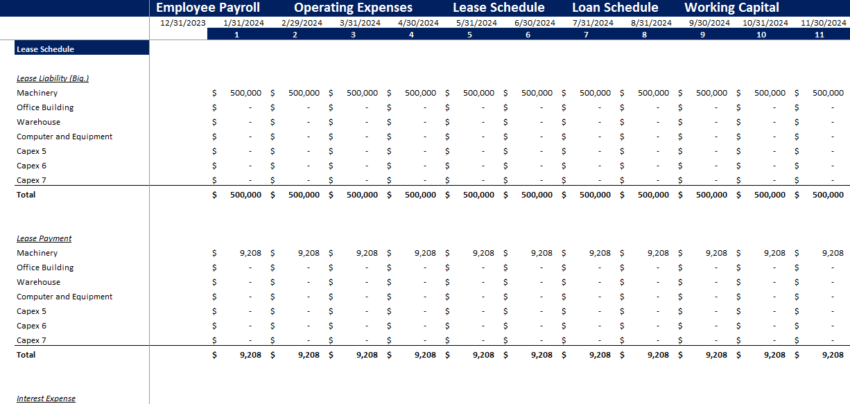 Book-keeping-Agency-Financial-Model-Lease Schedule