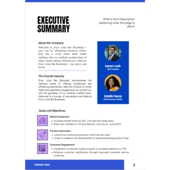 Juice Bar Business Plan - Executive Summary