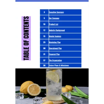 Juice Bar Business Plan - Table of Contents