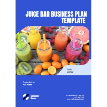 Juice Bar Business Plan - Title Page