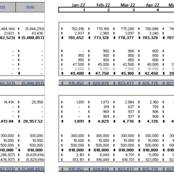 Museum Financial Model Balance Sheet