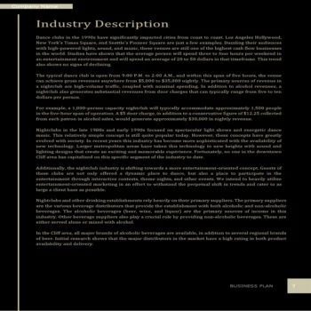 Night Club Business Plan-Industry Overview