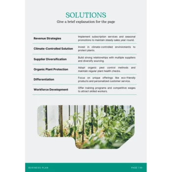 Nursery Garden Business Plan Template - Solutions