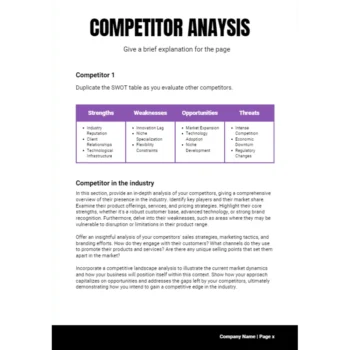 Nutrition Service Business Plan - Competitor Analysis