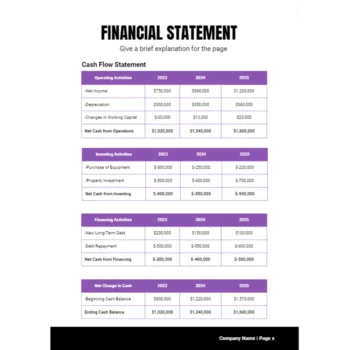 Nutrition Service Business Plan - Financial Statement