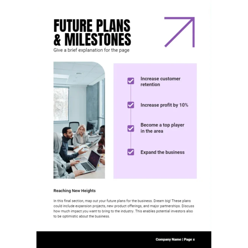 Nutrition Service Business Plan - Future Plans and Milestones