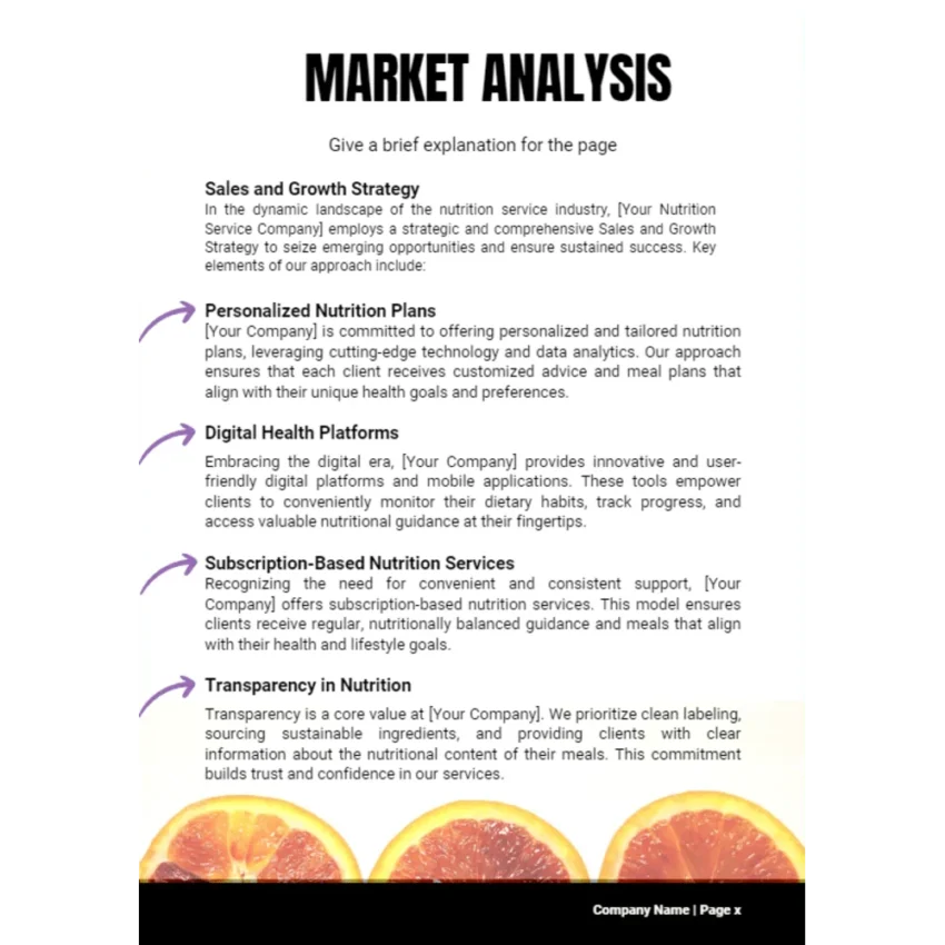 Nutrition Service Business Plan - Market Analysis