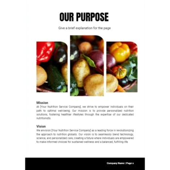 Nutrition Service Business Plan - Mission and Vision