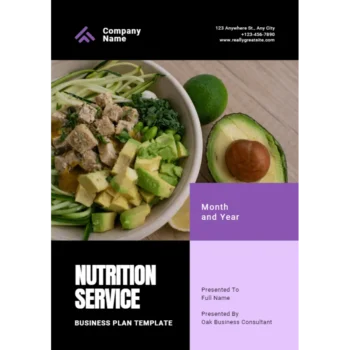 Nutrition Service Business Plan - Title Page