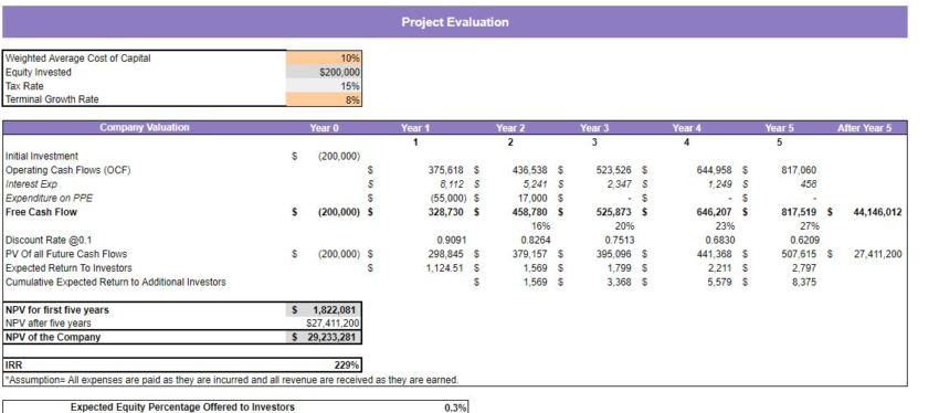 Oil and Gas Financial Model Template-project evaluation