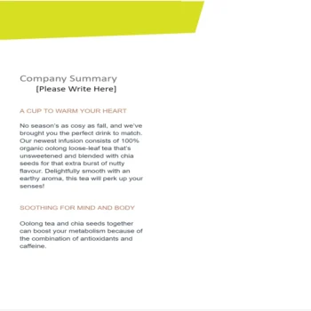 TeaRoom Business Plan Template-Company Summary