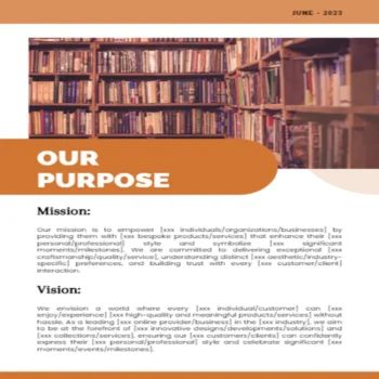 Used Bookstore Business Plan - Our Purpose