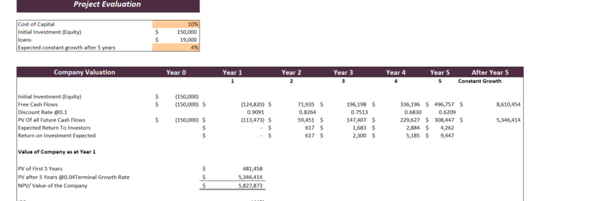 Drug Rehab Excel Financial Model Template-Project Evaluation