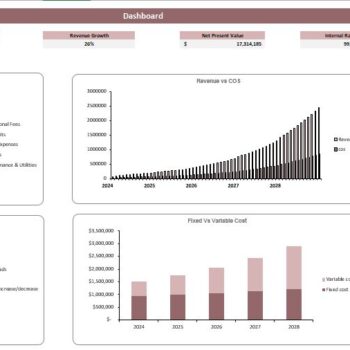 Orthopedic Center Excel Financial Model Template - Dashboard