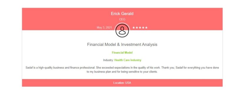 Orthopedic Center Excel Financial Model Template -Testimonial