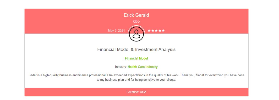 Orthopedic Center Excel Financial Model Template -Testimonial